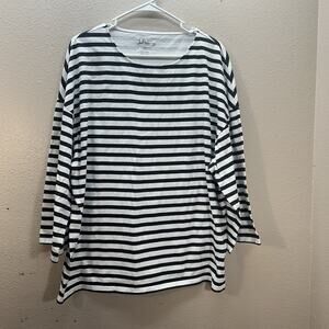 The Dali Museum Top St Petersburg FL Artsy Art To Wear Abstract Striped Boxy XL